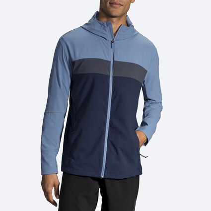 Model angle (relaxed) view of Brooks Canopy Jacket for men
