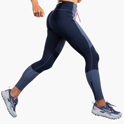 Movement angle (treadmill) view of Brooks High Point Tight for women