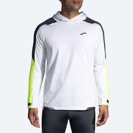 Model (front) view of Brooks Run Visible Thermal Hoodie for men