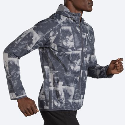 Movement angle (treadmill) view of Brooks Canopy Jacket for men