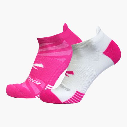 Laydown (front) view of Brooks Ghost Lite No Show 2-Pack for unisex