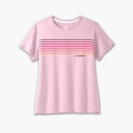 Laydown (front) view of Brooks Distance Short Sleeve 2.0 for women