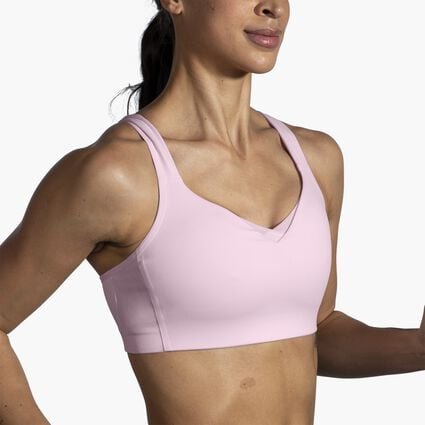 Movement angle (treadmill) view of Brooks Convertible Sports Bra for women