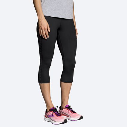 Model angle (relaxed) view of Brooks Greenlight Capri for women