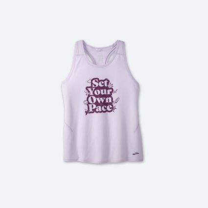 Laydown (front) view of Brooks Distance Tank 3.0 for women