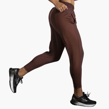 Movement angle (treadmill) view of Brooks Shakeout Pant for women