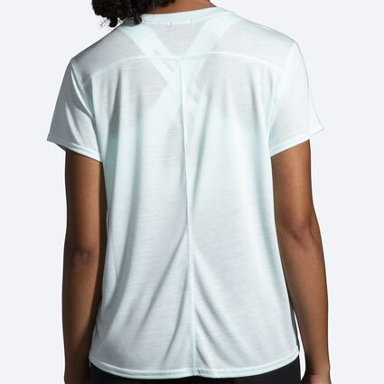Model (back) view of Brooks Distance Graphic Short Sleeve for women