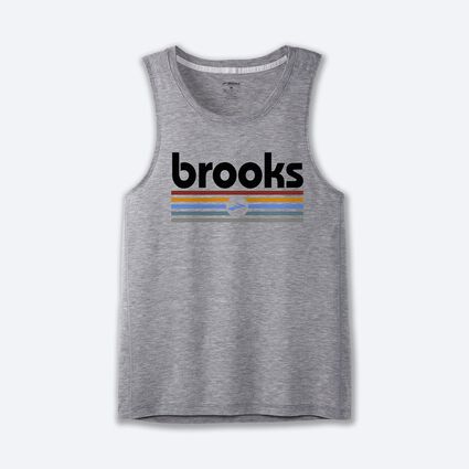 Laydown (front) view of Brooks Distance Tank 2.0 for men