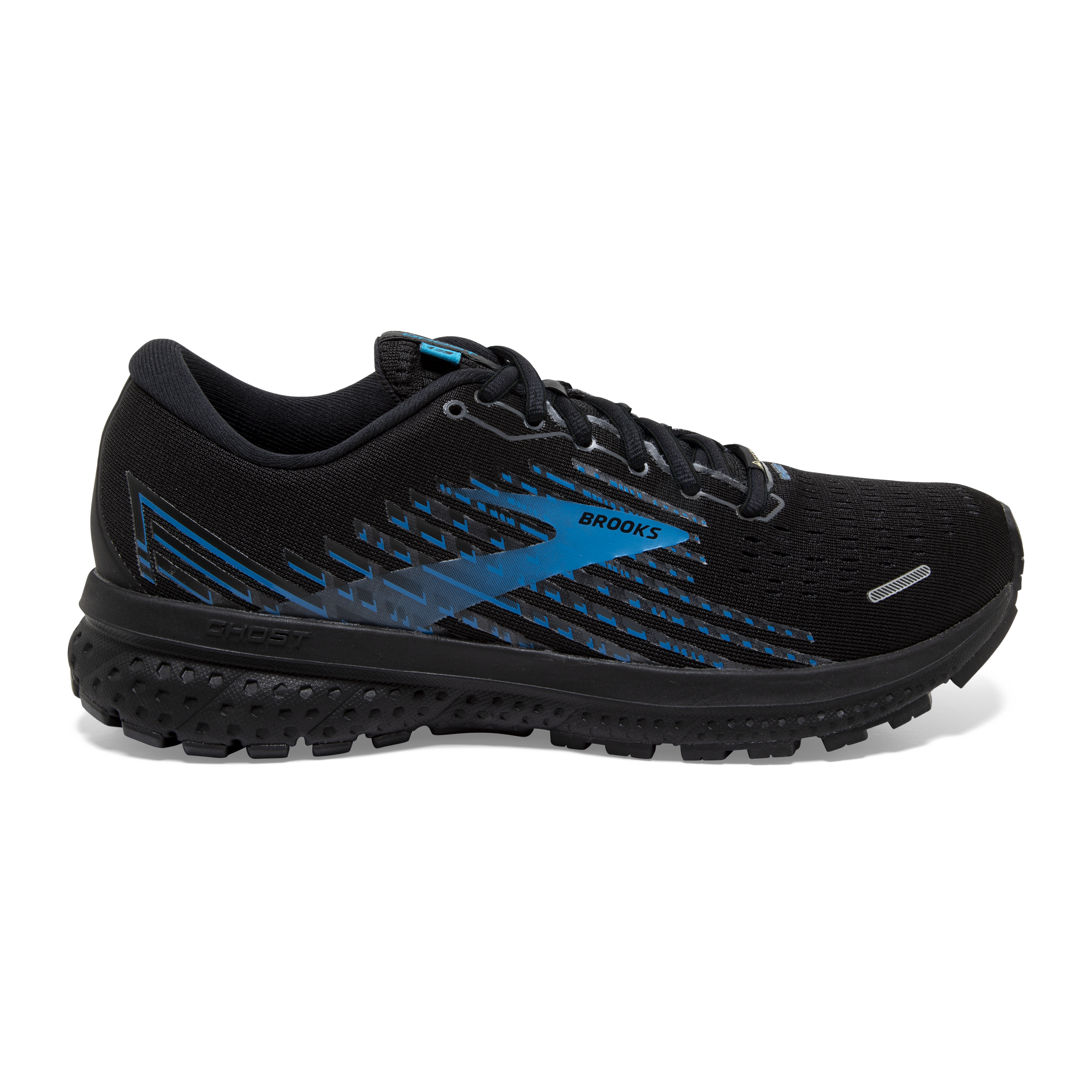 12 Black/Grey/Blue Brooks GTX Ghost 13 Mens Trail Running Shoes 