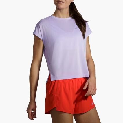 Vue angulaire (détendue) du modèle de Brooks Sprint Free Short Sleeve pour femmes