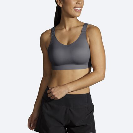 Model angle (relaxed) view of Brooks Scoopback 2.0 Sports Bra for women