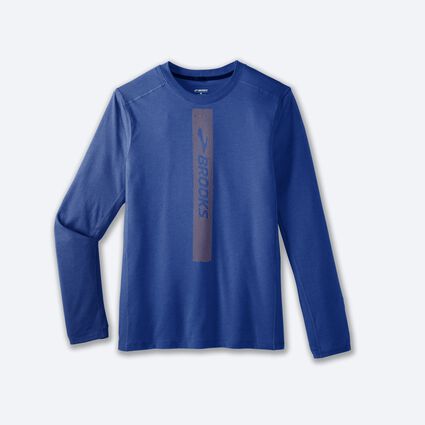 Laydown (front) view of Brooks Distance Long Sleeve 2.0 for men