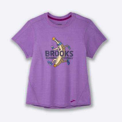 Laydown (front) view of Brooks Distance Graphic Short Sleeve for women