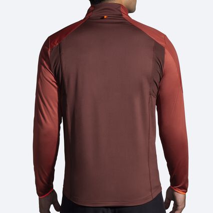 Model (back) view of Brooks Fusion Hybrid Jacket for men