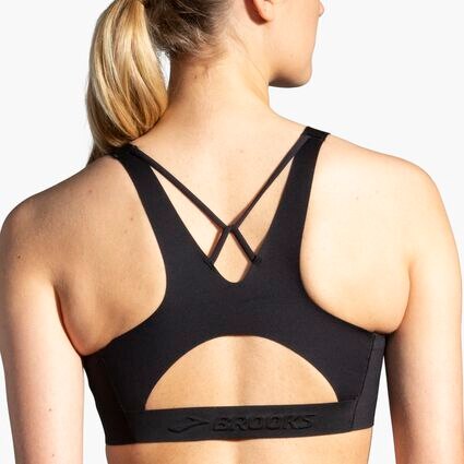 Model (back) view of Brooks Dare V Neck Run Bra for null