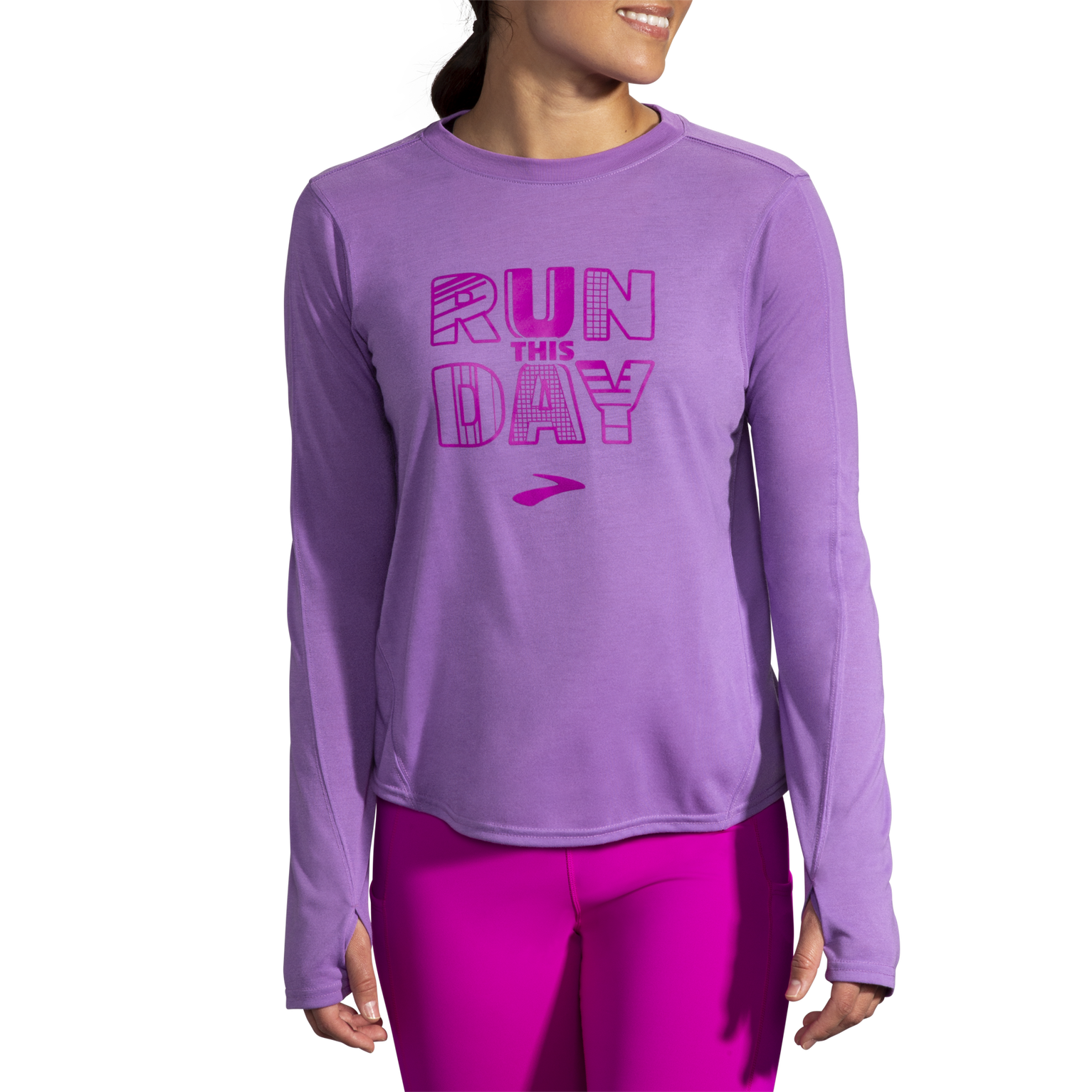 Women's Distance Graphic Long Sleeve Running Top Brooks Running
