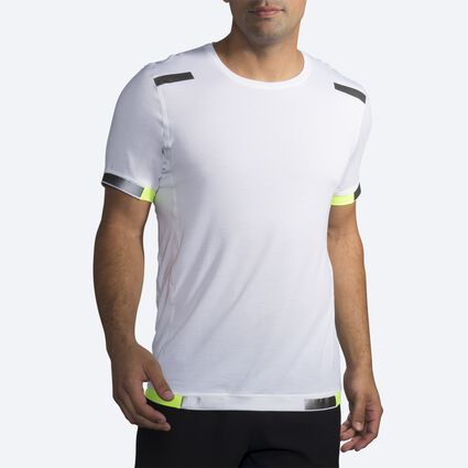 Model angle (relaxed) view of Brooks Carbonite Short Sleeve for men