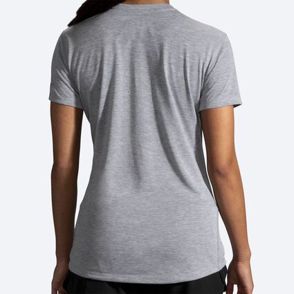 Model (back) view of Brooks Distance Graphic Tee for women