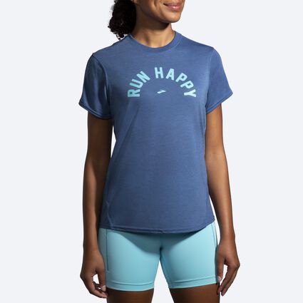 Model (front) view of Brooks Distance Graphic Short Sleeve for women