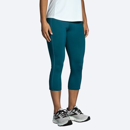 Model angle (relaxed) view of Brooks Greenlight Capri for women