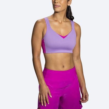 Model angle (relaxed) view of Brooks Convertible Sports Bra for women