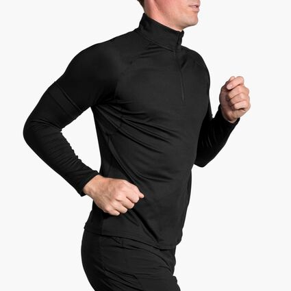 Movement angle (treadmill) view of Brooks Dash 1/2 Zip for men
