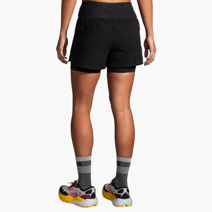 Model (back) view of Brooks High Point 3" 2-in-1 Short 2.0 for women