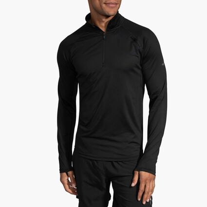 Model angle (relaxed) view of Brooks Dash 1/2 Zip for men
