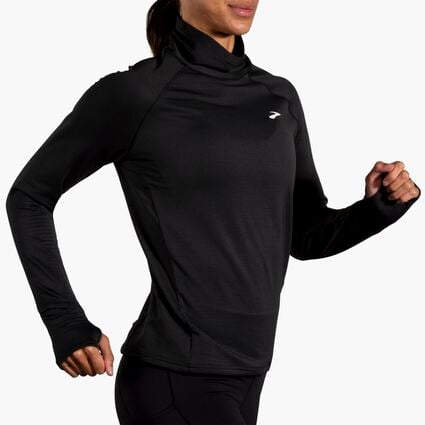 Movement angle (treadmill) view of Brooks Notch Thermal Long Sleeve 2.1 for women