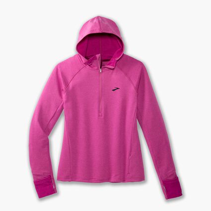 Brooks Notch Thermal Hoodie 2.0 für Damen – Ansicht im Liegen (von vorne)