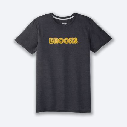 Laydown (front) view of Brooks Distance Graphic Tee for men