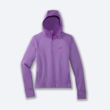 Laydown (front) view of Brooks Notch Thermal Hoodie for women