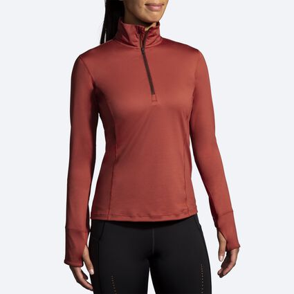 Model (front) view of Brooks Dash 1/2 Zip for women