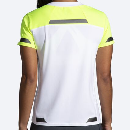 Model (back) view of Brooks Run Visible Short Sleeve for women