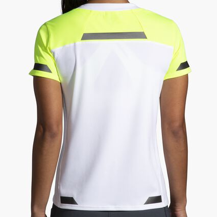 Model (back) view of Brooks Run Visible Short Sleeve for women