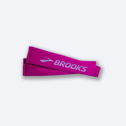 Laydown (front) view of Brooks Source Midweight Arm Warmer for unisex