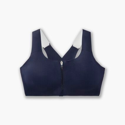 Laydown (front) view of Brooks Dare Zip Run Bra for null