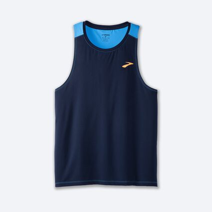 Laydown (front) view of Brooks Atmosphere Singlet 2.0 for men