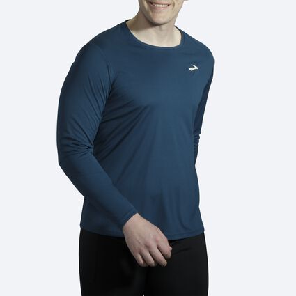Model angle (relaxed) view of Brooks Atmosphere Long Sleeve for men