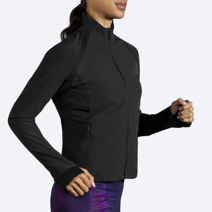 Vue angulaire du mouvement (sur tapis de course) Brooks Fusion Hybrid Jacket pour femmes