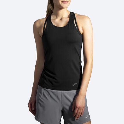 Model angle (relaxed) view of Brooks Pick-Up Tank for women