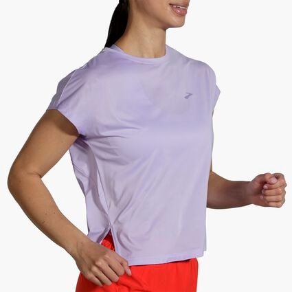 Vue angulaire du mouvement (sur tapis de course) Brooks Sprint Free Short Sleeve pour femmes