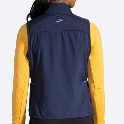 Model (back) view of Brooks Shield Hybrid Vest for women