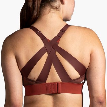Model (back) view of Brooks Interlace Sports Bra for dames