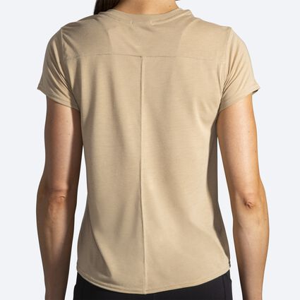 Model (back) view of Brooks Distance Graphic Short Sleeve for women