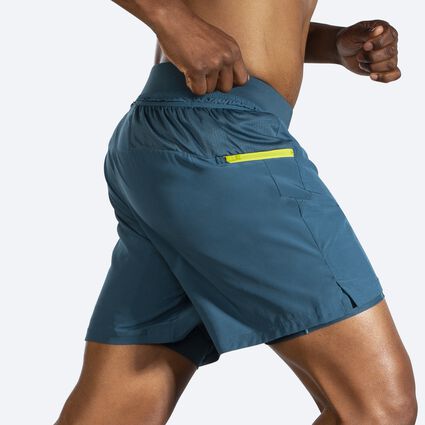 Movement angle (treadmill) view of Brooks Sherpa 7" 2-in-1 Short for men