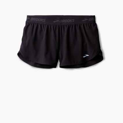 Laydown (front) view of Brooks Breakaway 2.5" Short for women