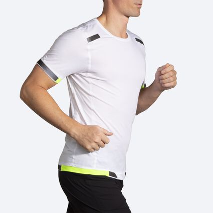 Movement angle (treadmill) view of Brooks Carbonite Short Sleeve for men