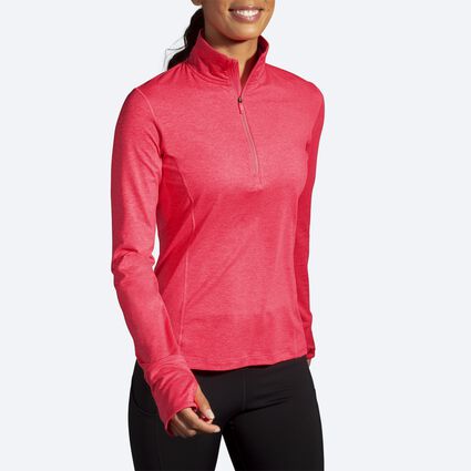 Model angle (relaxed) view of Brooks Dash 1/2 Zip for women