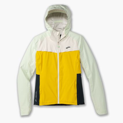 Laydown (front) view of Brooks High Point Waterproof Jacket for women